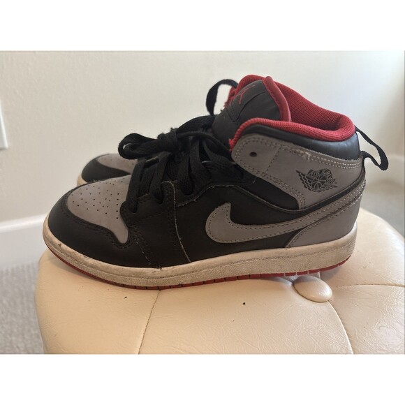 Air Jordan Other - Air Jordan 1 Retro Mid “BRED SHADOW” Size 1.5 Youth  Black Red  Gray Kids